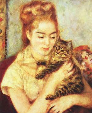 Pierre Renoir Woman with a Cat